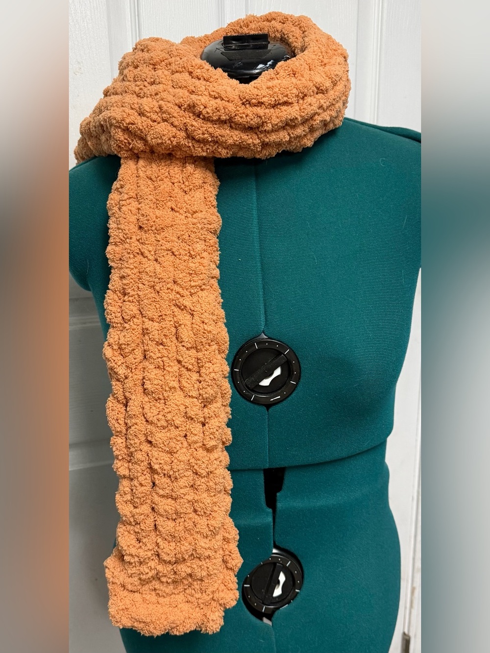 Handmade Hand Crafted Knit Scarf Orange